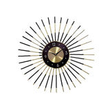 (Thin Hands 60cm) Large Wall Clock Silent Mid Century Wall Clock for Bedroom Indoor Study Room Blue Hands 55cm