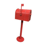 Mailbox Gifts Decorative Red Metal Letterbox for Front Door Home Office
