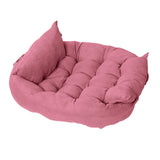Soft Sofa Pet Cat Dog Bed Comfortable Warm Pet Bed Sleeping Bed Cushion Bed Cherry Pink S