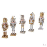 20Pieces 12cm Wooden Nutcracker Solider Figures Model Puppet Doll Home Decor