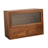 Double Layer Wood Retro Desktop Storage Cabinet for Toys Action Figures Dorm