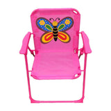 (Pink) Kids Camping Folding Chair Non Slip Fishing Chair Seat for Hiking BBQ Travel Red