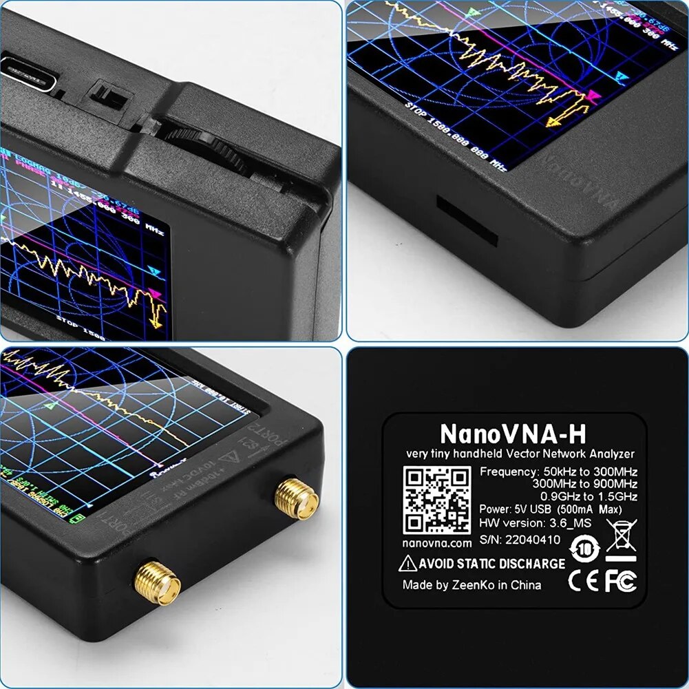 -H Vector Network 10KHz-1.5GHz Latest Version 3.6 HF VHF UHF Antenna Analyzer with SMA Calibration
