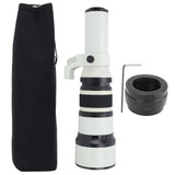 500mm F6.3 Manual Focus Telephoto Lens with T2 FX Adapter Ring Accuracy Scale 500mm F6.3 Telephoto Lens for Natural Scenery White