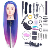 100% Synthetic Fiber Hair Training Head Cosmetology Hairdressing Mannequin Manikin Doll Head with Ta