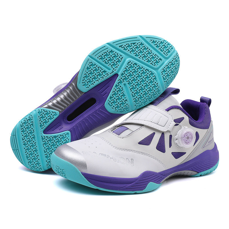 Carbon board training table tennis couple's volleyball shoes, professional cowhide sole badminton shoes