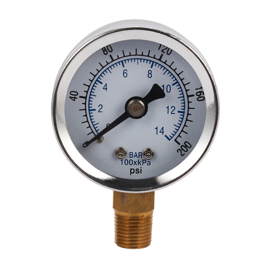 -40-14 0-200 Psi 0-14 Bar 1/8 Male Npt Pressure Air Compressor Hydraulic Vacuum Gauge Manometer