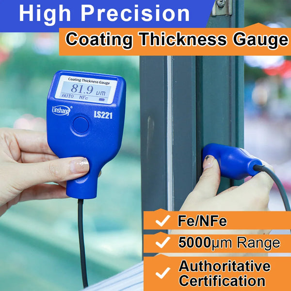 LS221 Coating Thickness Measuring Device Meter Powder Tester Aluminum ...