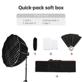 120cm/ 47in Quick Release Parabolic Softbox Foldable Softbox with Bowen Mount Honeycomb Grid for Photography Studio Photography Portrait Live Stream
