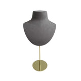 (M Gray) Mannequin Necklace Holder Stand Portrait Model Jewelry Organizer Display Rack for Women Girls Window Showcase Props  Gray M