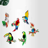 Tropical Bird Pendant 6pcs Honeycomb Parrot Hanging Ornament Pendants