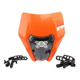(Orange) LED Motorcycle Headlight Dirt Bike DRL Headlamp with Bezel for EX-C S-XF EX-C