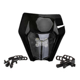 (Black) LED Motorcycle Headlight Dirt Bike DRL Headlamp with Bezel for EX-C S-XF EX-C