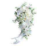 Wedding Cascading Bridal Bouquet Artificial for Butterfly Orchid Waterfall Flowe