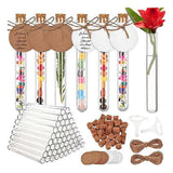 60 Pcs Test Tube With Cork, With Kraft Paper Tag & Rope Funnel