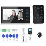 7in Wired Video Doorbell Password Card Remote Control Night Vision Doorphone