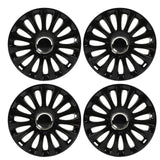 4PCS 16in Wheel Hub Cap Bright Black Wheel Rim Protector Universal Replacement For Seat Leon