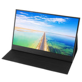 Portable Monitor 13.3 Inch Type C 1080P High Definition Multimedia Interface Screen Display with Thin Border Leather Cover for Laptop Cell Phone