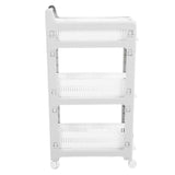 Storage Cart Pull Out Basket Design Universal Wheel Large Capacity Storage Organizer Trolley with Brake for Home 3 Tier