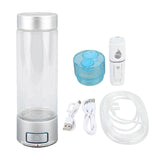 Hydrogen Water Bottle Generator 400ml Portable Rechargeable Hydrogen Rich Water Health Cup Quick Electrolysis for Home Office Travel Exercise