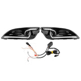1 Pair Car Daytime Running Light Turn Signal 2?Color LED Fog Lamp for Ford Fiesta 13?16