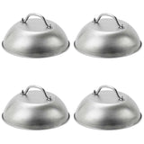 4X Heavy Duty 9in Wide Smashed Burger Melting Cheese Dome Cover Stainless Steel Basting Steaming Cov