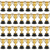 32pcs Mini Trophy Model Small Plastic Trophy  Party Prop Plastic Trophy  Toy with Base