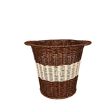 Woven Waste Basket: Handwoven Imitation Rattan Waste Basket For Office - Breathable Garbage Trash Can For Conference Rooms Reception Areas Desks