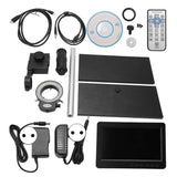 7in 1080P 26MP Digital Electric Microscope Kit with 8X?130X C Mount Lens Ring Light for Soldering AC