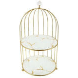 Gold Cake Stand Bird Cage Dessert Display Stand Pastry Candy Plate for Afternoon Tea Party Wedding Party Birthday Baby Shower Celebrations