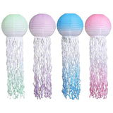4pcs Jellyfish Paper Lanterns Decorative Paper Lanterns for Mermaid Theme Party Decors
