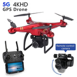 (Red) GPS Mini Drone WiFi FPV 4K Camera RC Drones Height Holding Mode Foldable