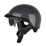 (L Cement gray) Motorcycle Men Retro-Riding Helmet Scooter Personalized Baseball Cap Half Helmet