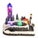 Christmas House Figurine Ornament Led Xmas Festival Party Decoration