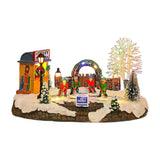 Christmas Decorations 2024 Village House Winter Ice Hockey LED Light Ornament