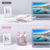 Rotating Desk Organizer Mesh Desk Accessories Carousel Stationery Pen Holder For School Home Office Supplies - 1 Piece (sakura Powder Box Two Tier Rot