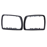 1Pair Car Black Rearview Mirror Cover Shell Side Mirror Frame for-