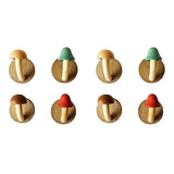 2X Fun Wooden Mushroom Coat Hook, Non-Perforated Solid Wood Hook, Kitchen Bathroom Cloakroom Door Ho