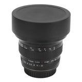 DSLR Camera Lens 7.5mm F3.5 Ultra Wide Angle Optical Glass Camera Fisheye Lens Replacement for 80D 77D