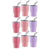 3Pack Mini Tumbler Shot Glass with Straw & Lid, Mini Tumbler Cups, Double Wall Tumbler Shot Glasses,