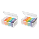 2pcs 4x6 Inch Photo Storage Boxes Photo Case with Handle, 10 Inner Plastic Photo Keeper, Scrapbook O