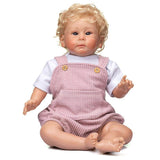 55CM Soft Toy Realistic Baby Dolls Vibrant Lifelike for Doll with Curly Hair Educational Reborn Kids Adults Party Favor