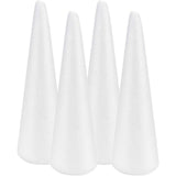 4 Pcs Juguetes Para Nios Arts Crafts Supplies White Foam Cones Crafts Cones Polystyrene Cones Holiday Decor