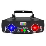 3 in 1 4 Beam Effect Stage Light RGB Sound Activated Pattern Party Strobe Lights NEW