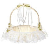 1pc Wedding Flower Basket Rose Lace Flower Basket Delicate Flower Girl Basket