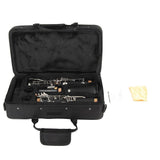 Clarinet Set 17 Key Wood Bb with Cleaning Cloth Reed Screwdriver Box Musical InstrumentBlack