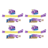 Professional Ratchet Recovery Straps Trailer Tie Down Alloy Wheel Straps Set Yellow