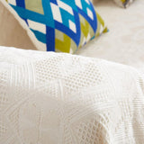 Sofa Cover Blanket Soft Prevent Pilling Reversible Modern Furniture Protector Couch Cover Cloth for Bed Dining Table White Lozenge 180x230cm / 70.9x9