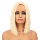 (yellow) Red Women's Short Straight Hair Women's Costume Wig Medium Section Shoulder Length Heat Resistant Colorful Wavy Bob Wig 1 Piece (yellow)