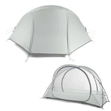 (Coffee) 1 Person Tent Lightweight Backpacking Tent Double-layer Can Use with Elevated Sleeping Platform Camp Bed for 4 Season